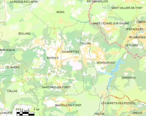 Detailkaart van de gemeente