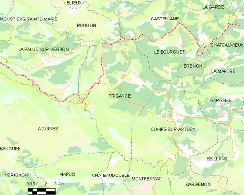 Detailkaart van de gemeente