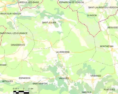 Detailkaart van de gemeente