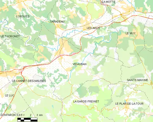 Detailkaart van de gemeente