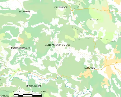 Detailkaart van de gemeente