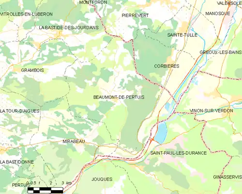 Detailkaart van de gemeente