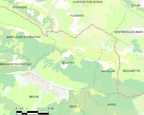 Detailkaart van de gemeente