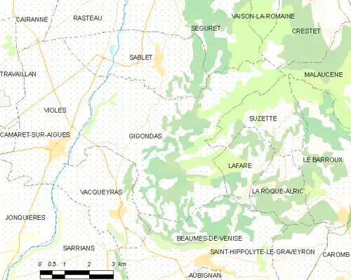 Detailkaart van de gemeente