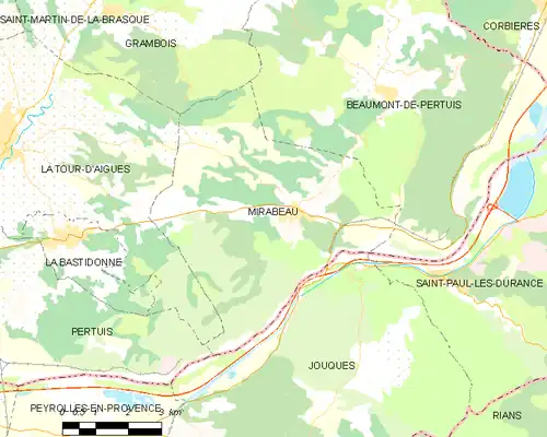 Detailkaart van de gemeente