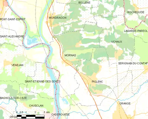 Detailkaart van de gemeente