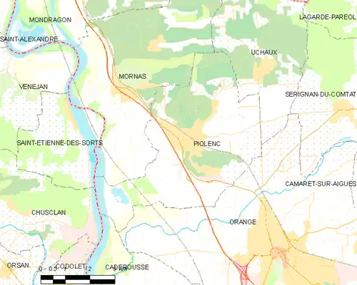 Detailkaart van de gemeente