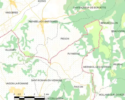 Detailkaart van de gemeente