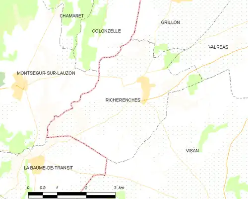 Detailkaart van de gemeente