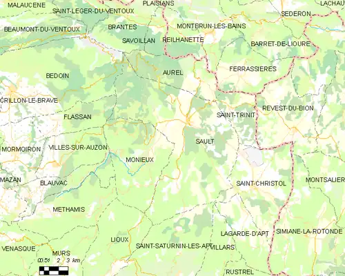 Detailkaart van de gemeente