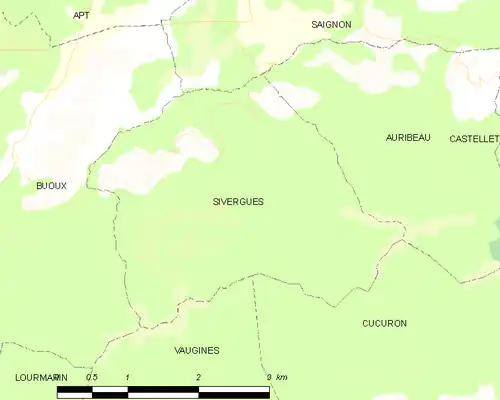 Detailkaart van de gemeente