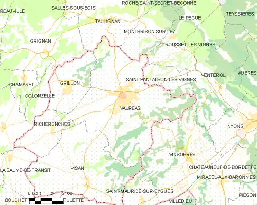 Detailkaart van de gemeente