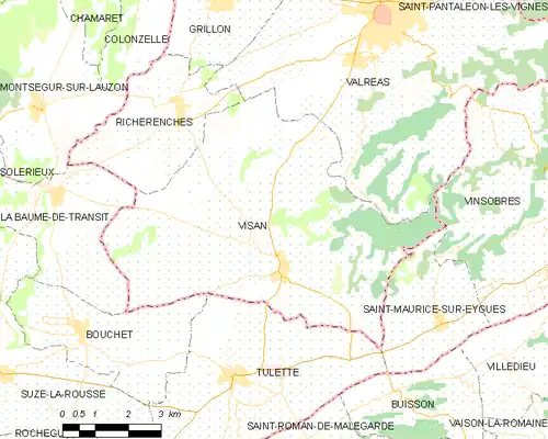 Detailkaart van de gemeente