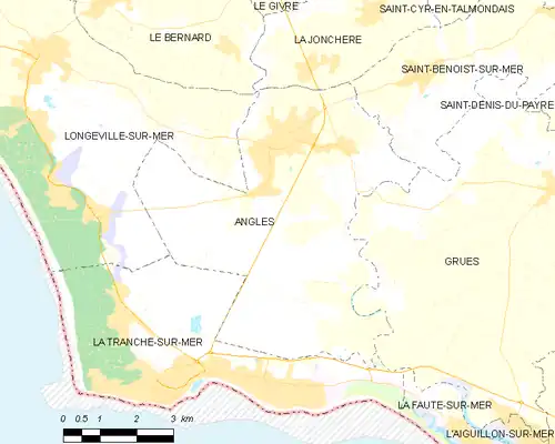 Detailkaart van de gemeente