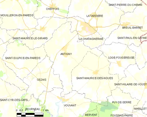 Detailkaart van de gemeente