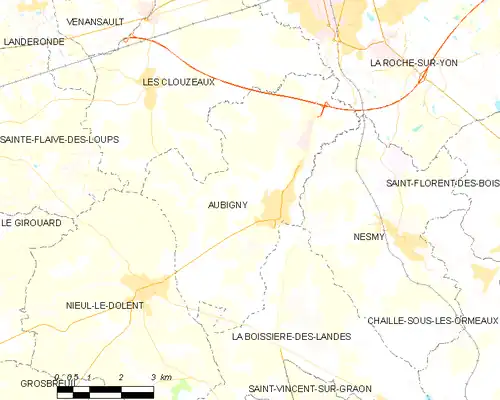 Detailkaart van de gemeente