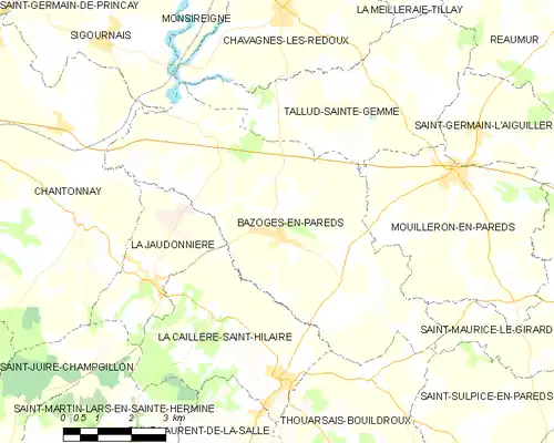 Detailkaart van de gemeente