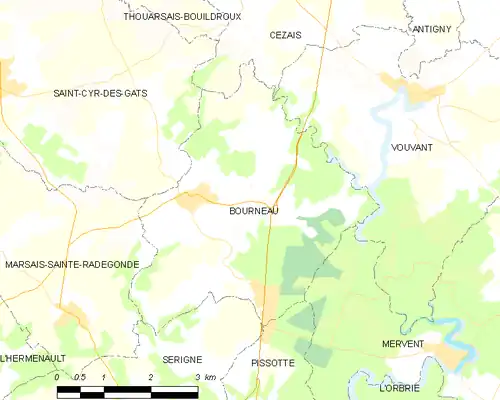 Detailkaart van de gemeente