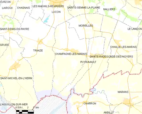 Detailkaart van de gemeente