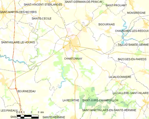 Detailkaart van de gemeente