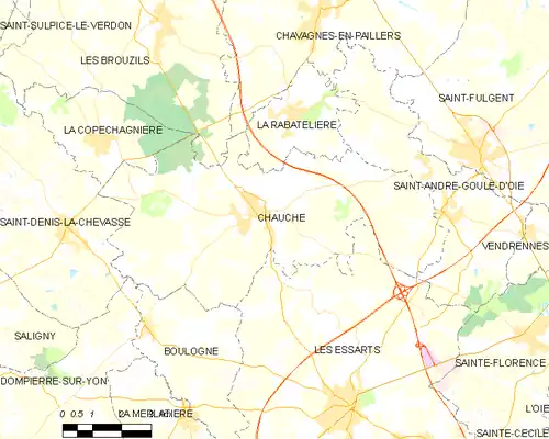 Detailkaart van de gemeente