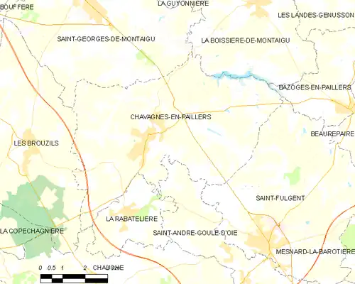 Detailkaart van de gemeente