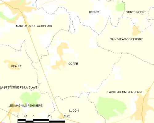 Detailkaart van de gemeente