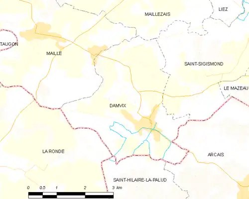 Detailkaart van de gemeente