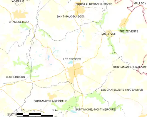 Detailkaart van de gemeente