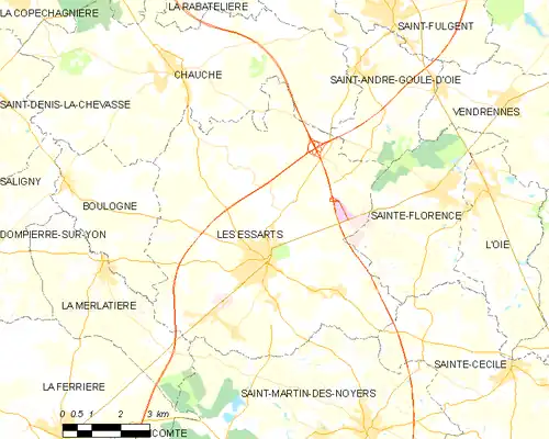 Detailkaart van de gemeente