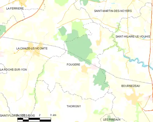 Detailkaart van de gemeente