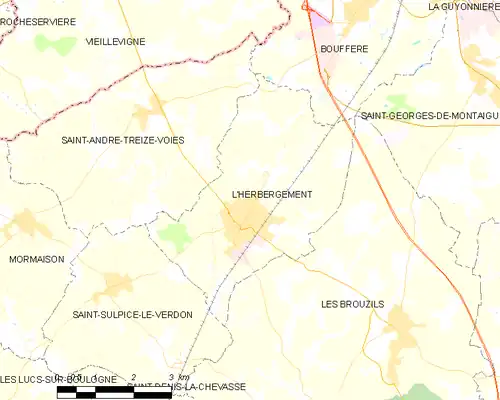 Detailkaart van de gemeente