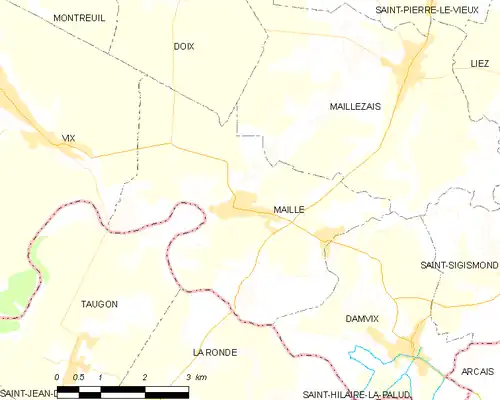 Detailkaart van de gemeente