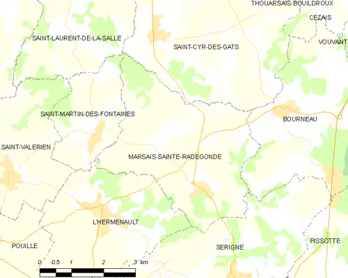 Detailkaart van de gemeente