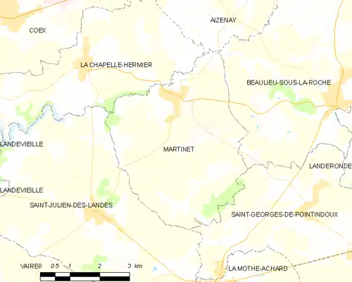 Detailkaart van de gemeente