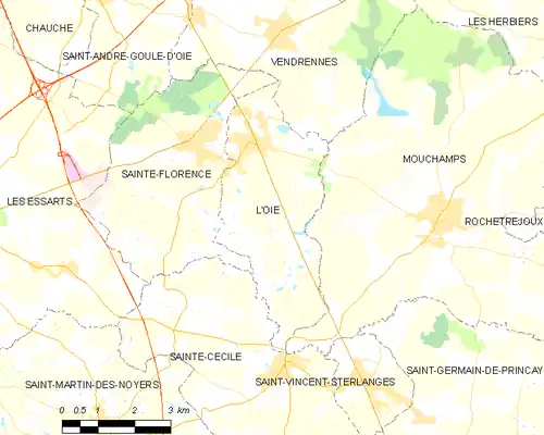 Detailkaart van de gemeente