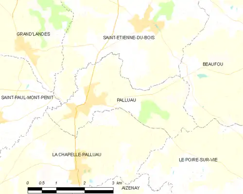 Detailkaart van de gemeente