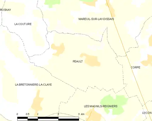 Detailkaart van de gemeente