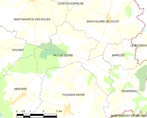 Detailkaart van de gemeente