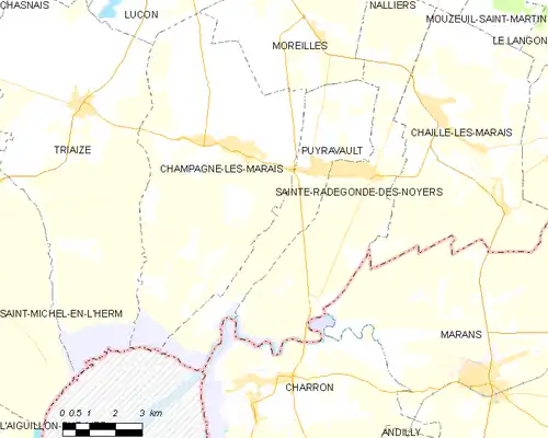 Detailkaart van de gemeente