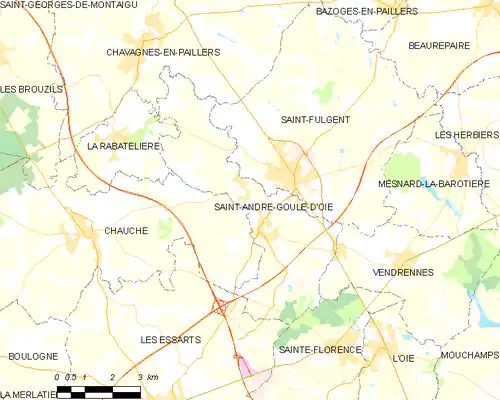 Detailkaart van de gemeente