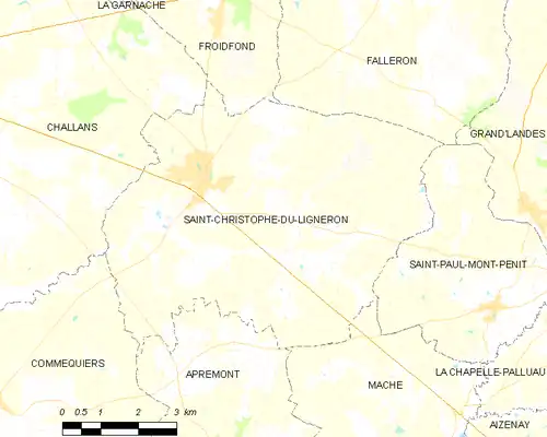 Detailkaart van de gemeente