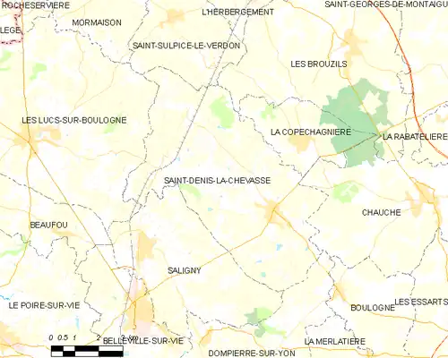 Detailkaart van de gemeente