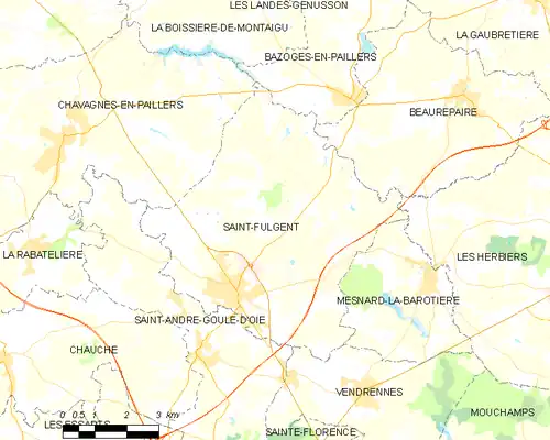 Detailkaart van de gemeente