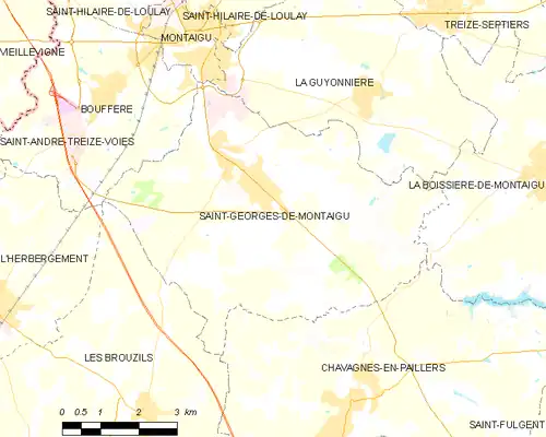 Detailkaart van de gemeente