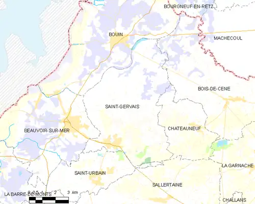 Detailkaart van de gemeente