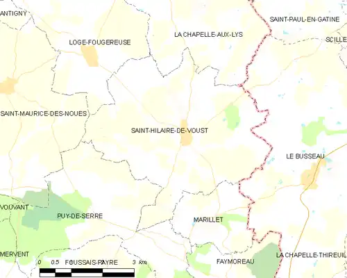 Detailkaart van de gemeente