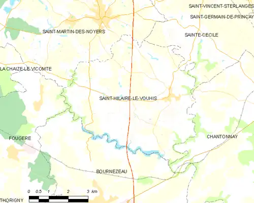 Detailkaart van de gemeente