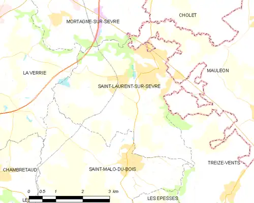 Detailkaart van de gemeente