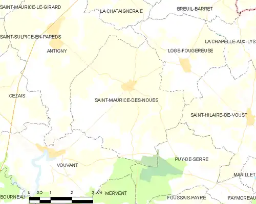 Detailkaart van de gemeente